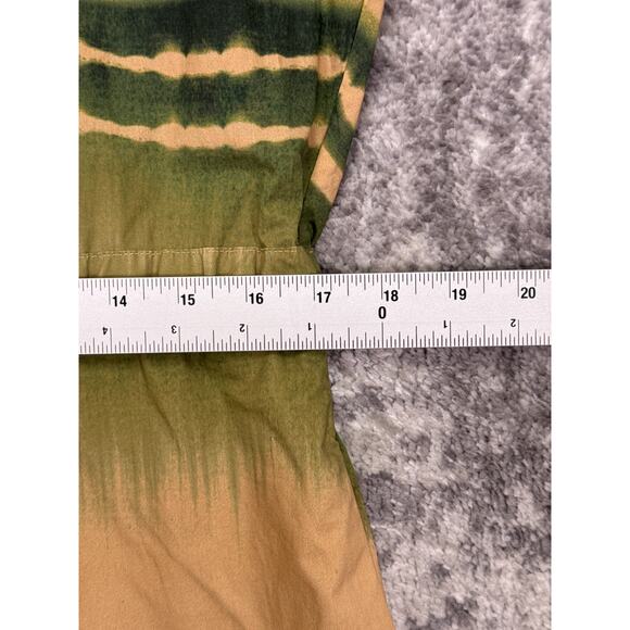 Banana Republic Romper Medium Womens Cotton Poplin Green & Navy Tie Dye - Picture 5 of 11